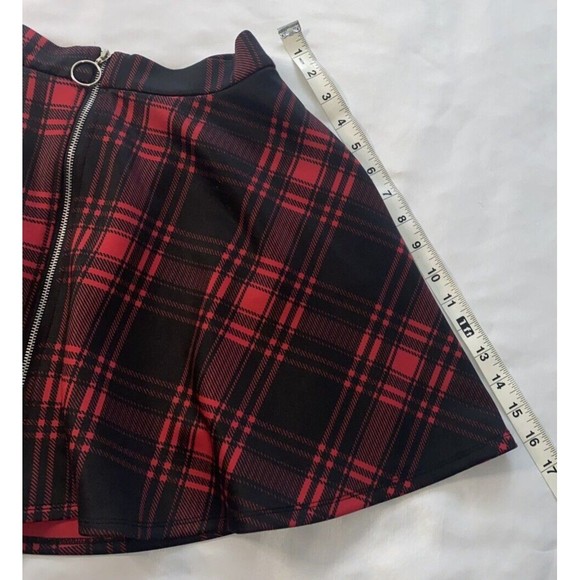 Hot Topic Skater Skirt Red and Black Extra Small Front Zipper - Picture 8 of 9